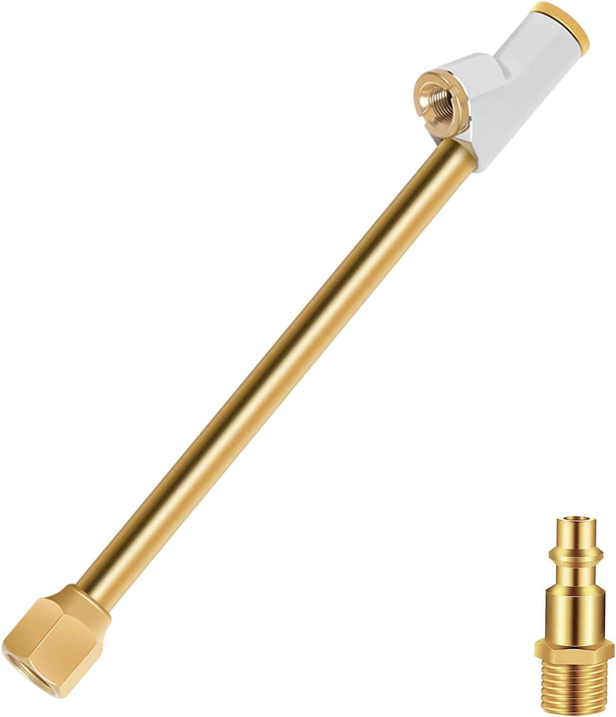 GODESON AIR Chuck, 1/4 FNPT 6.4 Extension de portée Dual Head Brass Air Chuck, Chuck Air Heavy Duty pour semi, RV Dument Pneus