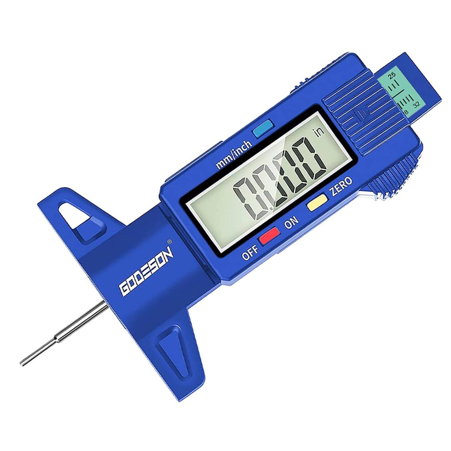 Gasso di profondità del battistrada dei pneumatici Godeson, gauge di profondità del battistrada per pneumatici digitali in pollici/mm con display LCD di grandi dimensioni e strumento di misurazione della profondità del battistrada per auto, camion,