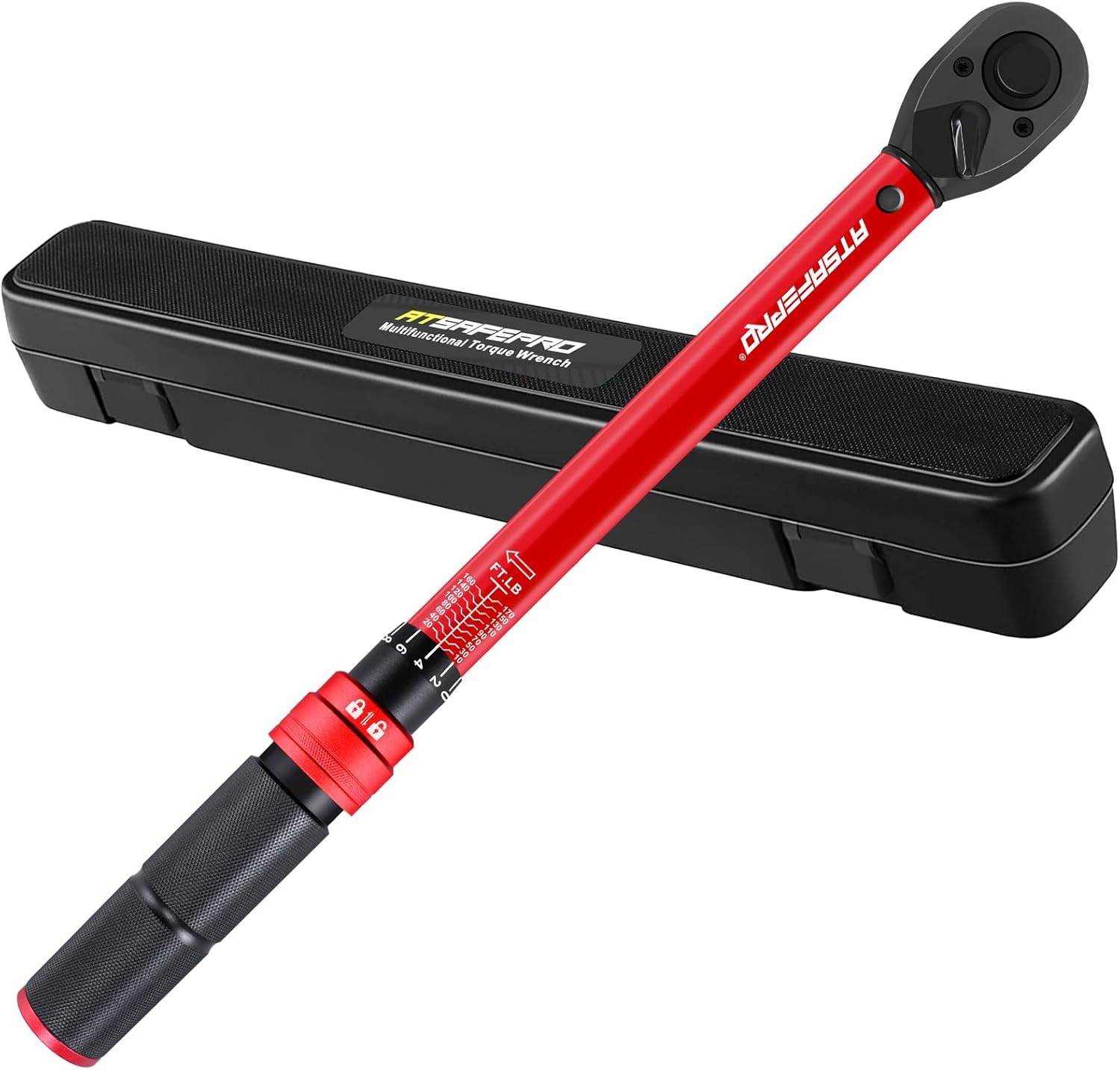1/2-Inch Drive Click Torque Wrench,10-170FT.LB/13.6-230.5N/M & Dual-Direction, 72-Tooth Dual Range Scales Torque Wrench 1/2 Drive,Easy Use for Motorcycle,Car,etc