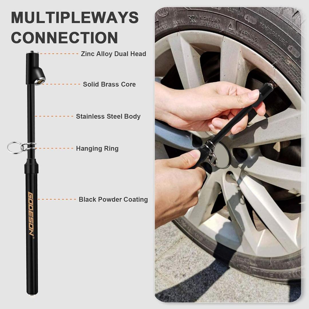 GODESON Dual Head Tire Pressure Gauge, Heavy Duty Pencil Tire Gauge Range 10-150PSI,Dual Head Truck Pen Air Pressure Gauge